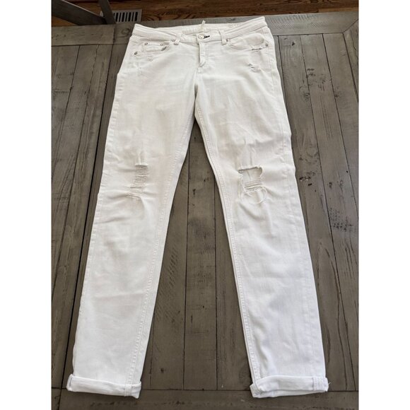 Rag & Bone The Dash Slouchy Skinny Jeans in Tattered White Size 27 - Picture 3 of 5